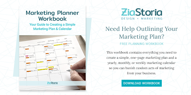 Marketing Planner Workbook - Your Guide to Creating a Simple Marketing Plan & Calendar